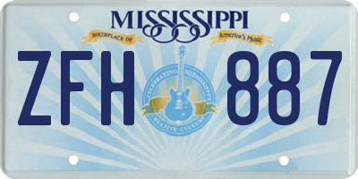 MS license plate ZFH887