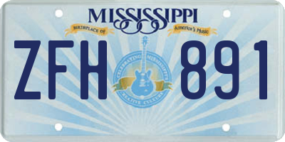 MS license plate ZFH891