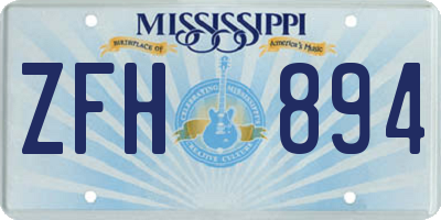 MS license plate ZFH894