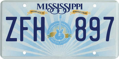 MS license plate ZFH897