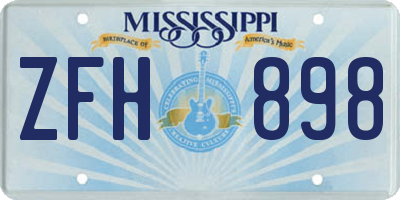 MS license plate ZFH898