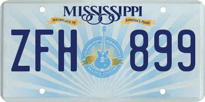 MS license plate ZFH899