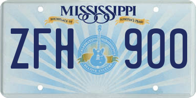 MS license plate ZFH900