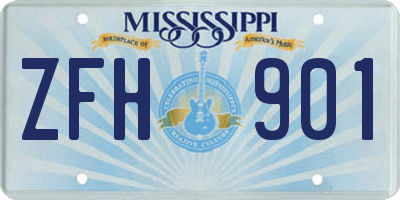 MS license plate ZFH901