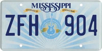 MS license plate ZFH904