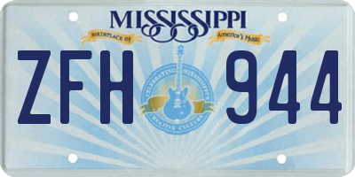 MS license plate ZFH944