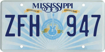 MS license plate ZFH947