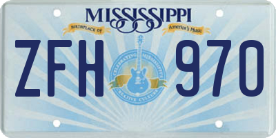 MS license plate ZFH970