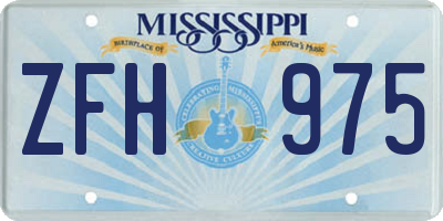 MS license plate ZFH975