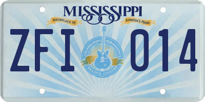 MS license plate ZFI014