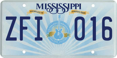 MS license plate ZFI016