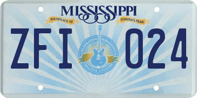 MS license plate ZFI024