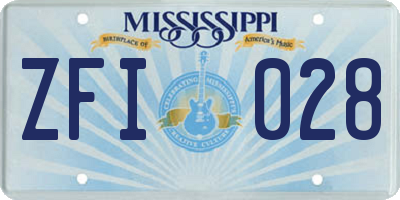 MS license plate ZFI028