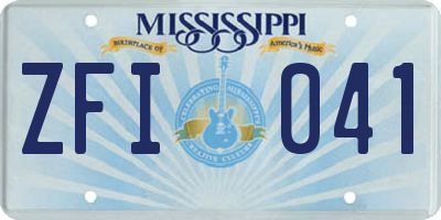 MS license plate ZFI041