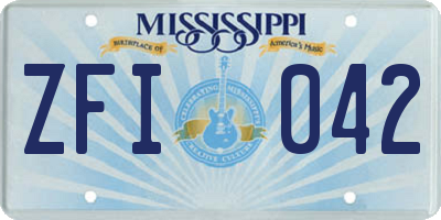 MS license plate ZFI042