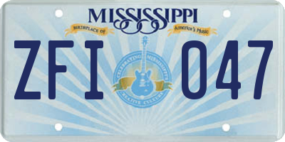 MS license plate ZFI047