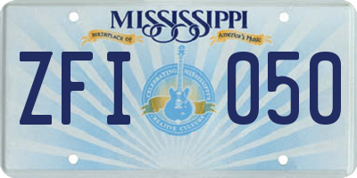 MS license plate ZFI050