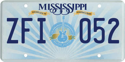 MS license plate ZFI052