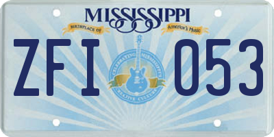 MS license plate ZFI053