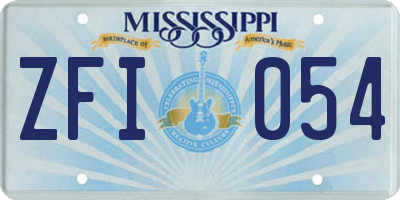 MS license plate ZFI054