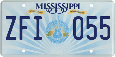 MS license plate ZFI055