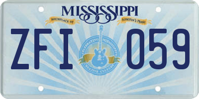 MS license plate ZFI059