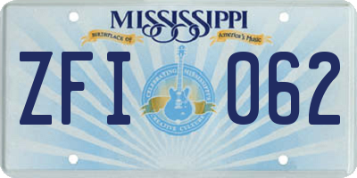 MS license plate ZFI062