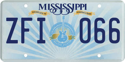 MS license plate ZFI066