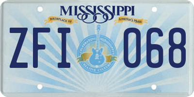 MS license plate ZFI068