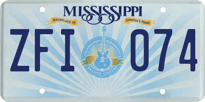 MS license plate ZFI074