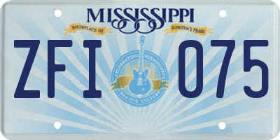 MS license plate ZFI075