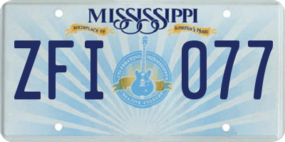MS license plate ZFI077