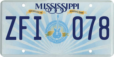 MS license plate ZFI078