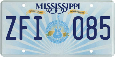 MS license plate ZFI085