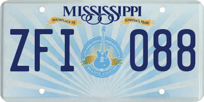 MS license plate ZFI088