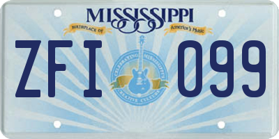 MS license plate ZFI099