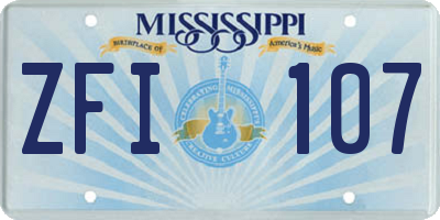 MS license plate ZFI107