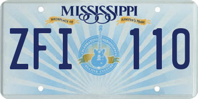 MS license plate ZFI110