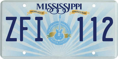 MS license plate ZFI112