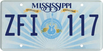 MS license plate ZFI117