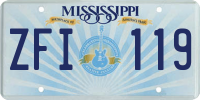 MS license plate ZFI119