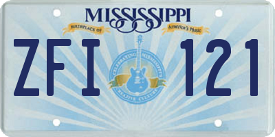 MS license plate ZFI121