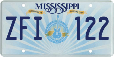 MS license plate ZFI122