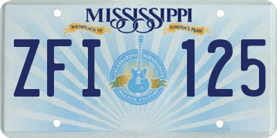 MS license plate ZFI125