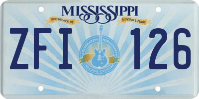 MS license plate ZFI126