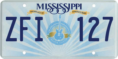 MS license plate ZFI127