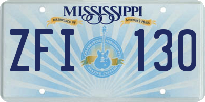 MS license plate ZFI130