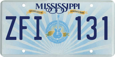 MS license plate ZFI131