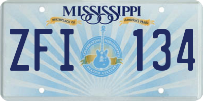 MS license plate ZFI134