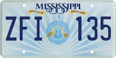 MS license plate ZFI135